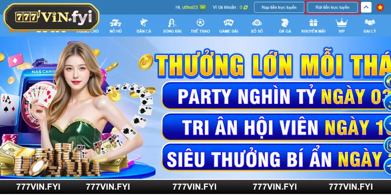 Điều kiện hội viên cần tuân thủ khi rút tiền 777VIN 