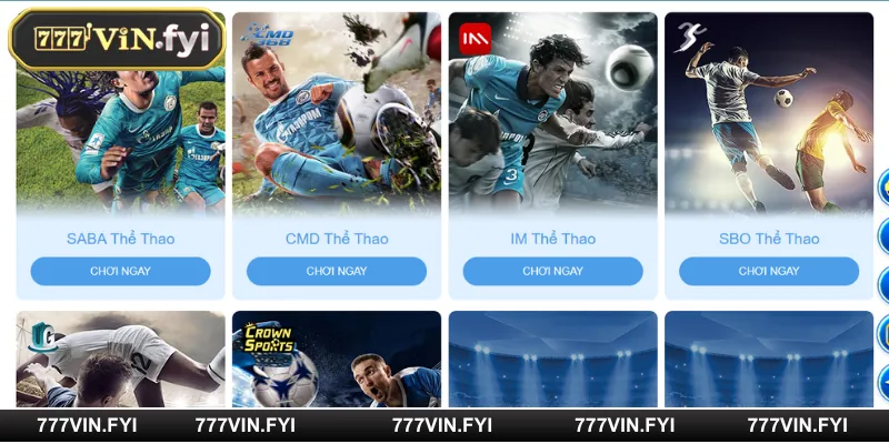 List các sảnh chơi bạn có thể trải nghiệm tại thể thao 777VIN 